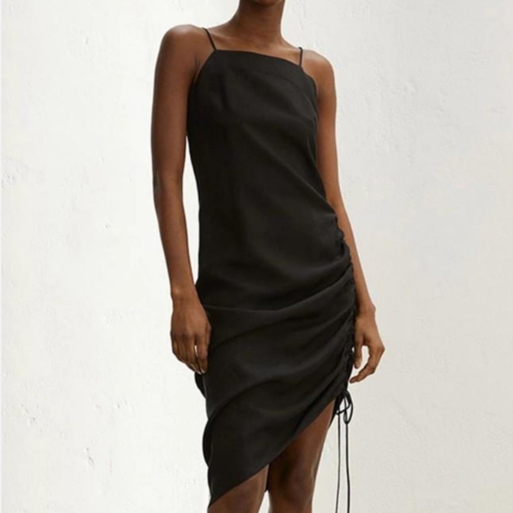 H&M Lyocell blend slip dress Black Medium